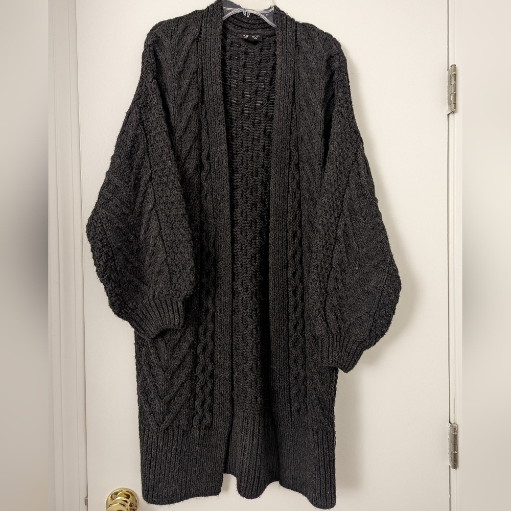 Topshop Long Open Front Cardigan